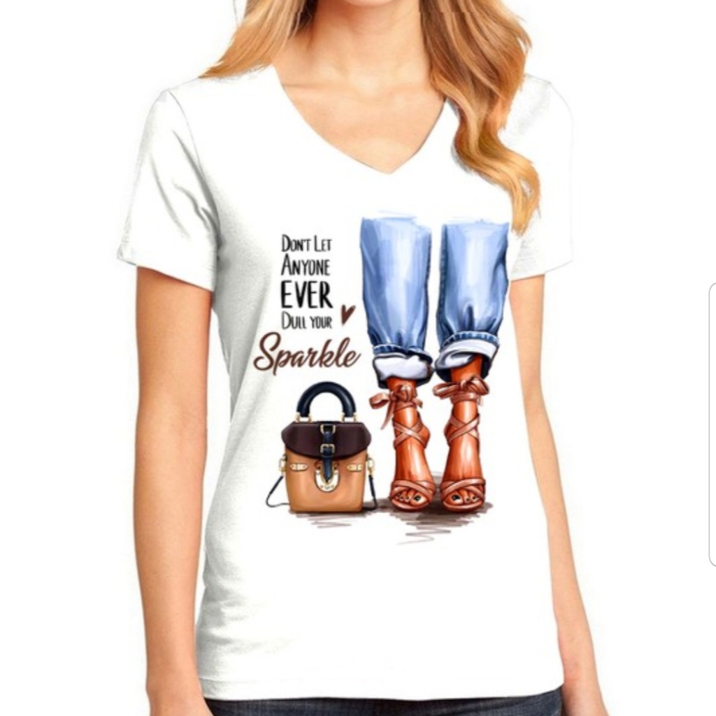 Dont Let Anyone Ever Dual Your Sparkle Graphic T Shirt V Neck